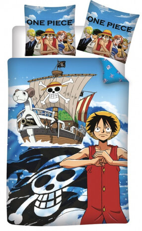 dekbedovertrek One Piece 140 x 200 cm katoen blauw