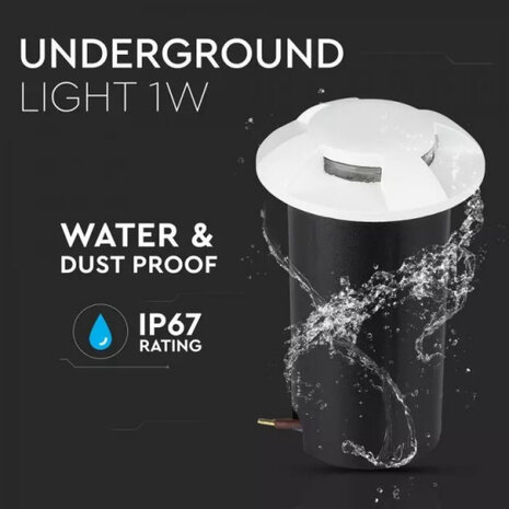 grondspot VT-1171 led 12V 6500K IP67 zwart/wit