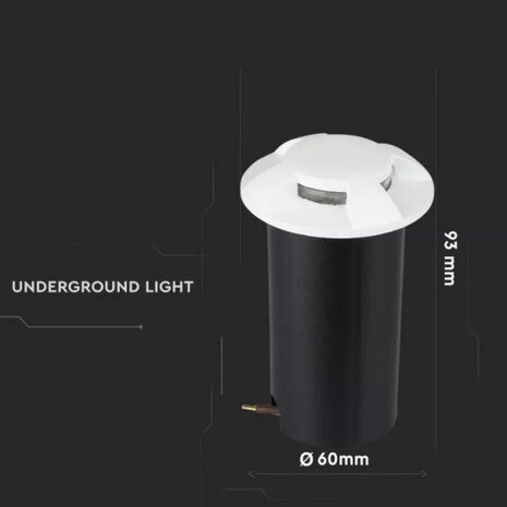 grondspot VT-1171 led 12V 6500K IP67 zwart/wit