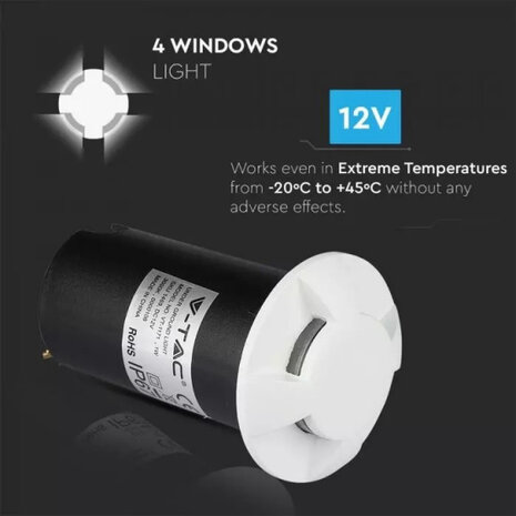 grondspot VT-1171 led 12V 6500K IP67 zwart/wit