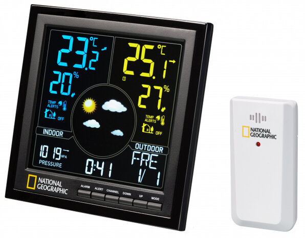 weerstation draadloos zwart/wit 3-delig