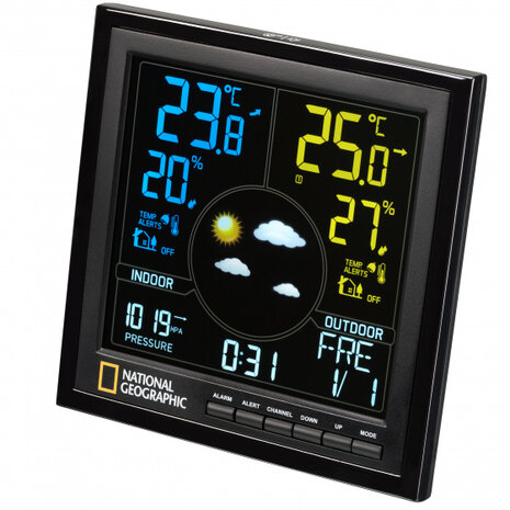 weerstation draadloos zwart/wit 3-delig