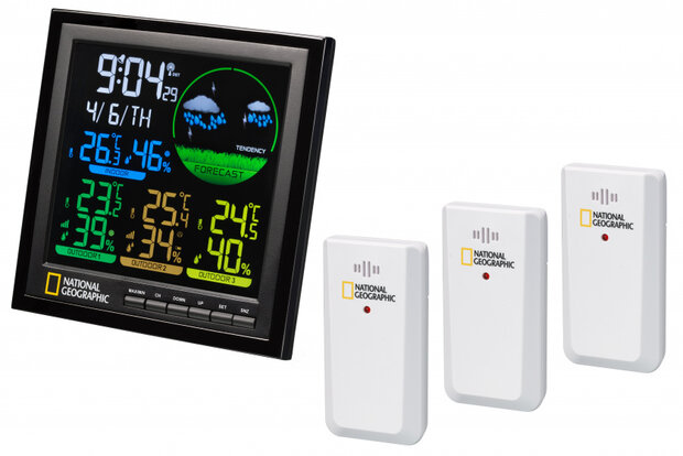 weerstation draadloos zwart/wit 5-delig
