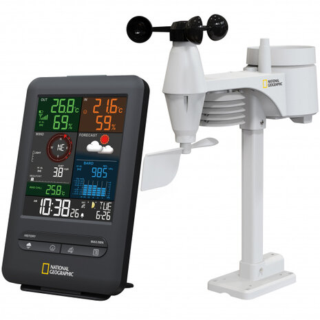 weerstation 5-in-1 zwart/wit 3-delig