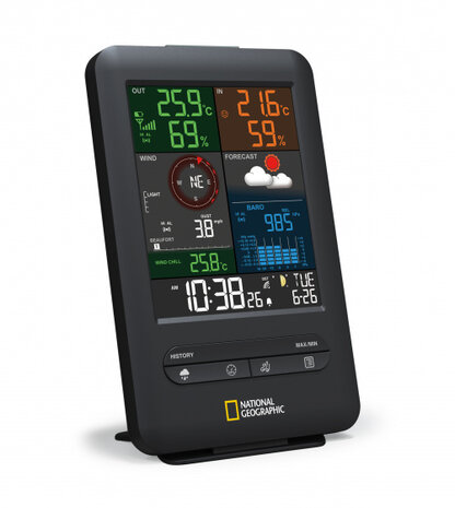 weerstation 5-in-1 zwart/wit 3-delig