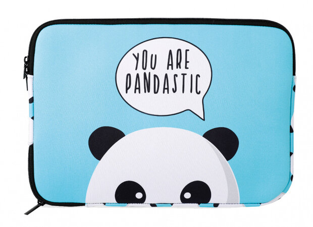 laptophoes Panda 13 inch neopreen lichtblauw
