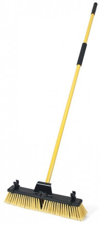 bezem 147 cm staal geel/zwart