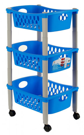 opbergtrolley 40 x 29,5 x 68,5 cm blauw