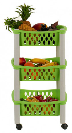 opbergtrolley 40 x 29,5 x 68,5 cm groen