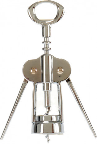 kurkentrekker 6 x 4 x 18 cm RVS zilver