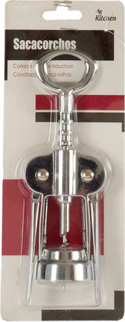 kurkentrekker 6 x 4 x 18 cm RVS zilver