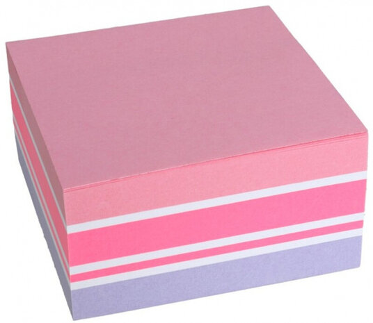 memoblok verlijmd 7,5 x 6,8 cm roze 400 vellen