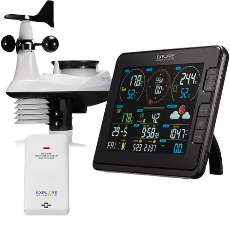 weerstation Explore Scientific 7-in-1 wit/zwart 4-delig