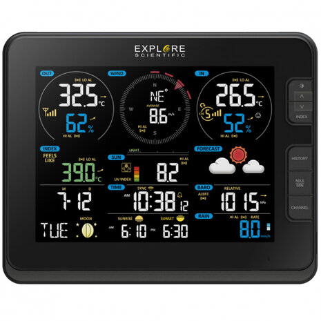 weerstation Explore Scientific 7-in-1 wit/zwart 4-delig