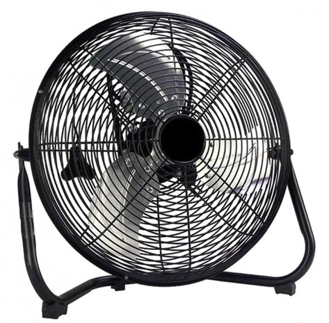 vloerventilator 25 cm staal 50W zwart