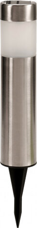 prikspot solar led 38 cm RVS/polypropyleen zilver