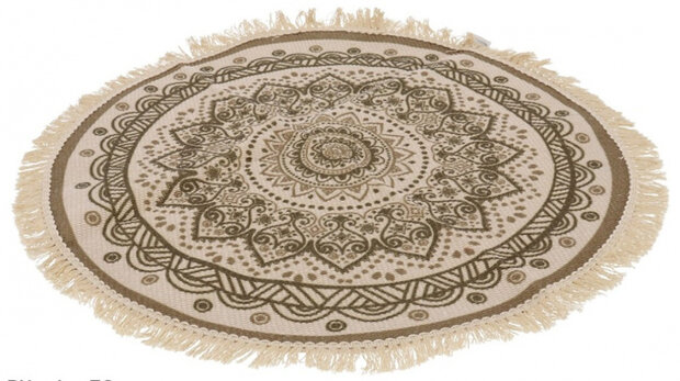 badtapijt 50 cm polyester/katoen beige/bruin
