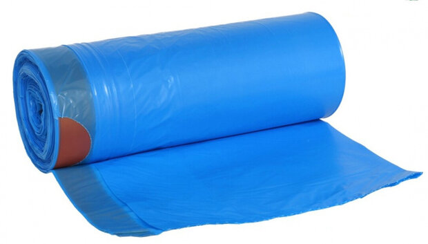 afvalzak 30 liter 6 x 17 cm polyetheen&nbsp;blauw