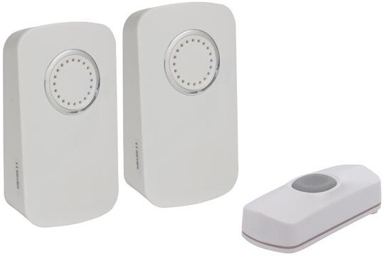 deurbel draadloos batterijen IP44 150 meter wit 3-delig
