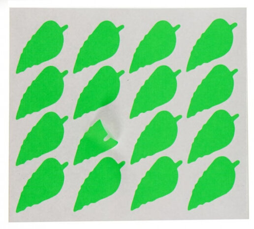 etiketten blaadje 22 x 49 mm papier groen 80 stuks