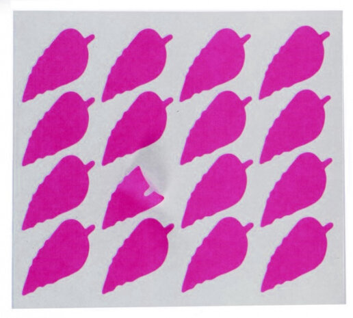 etiketten blaadje 22 x 49 mm papier roze 80 stuks