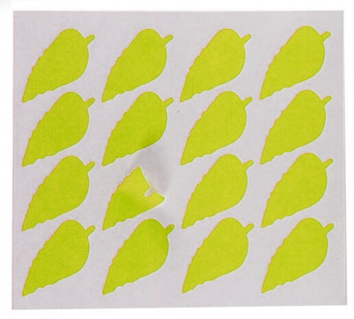 etiketten blaadje 22 x 49 mm papier geel 80 stuks