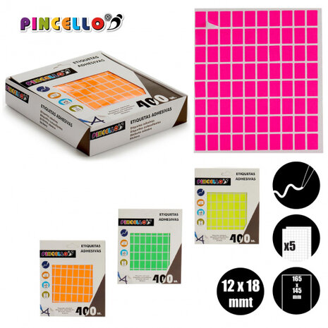 etiketten zelfklevend 12 x 18 mm papier roze 400 stuks