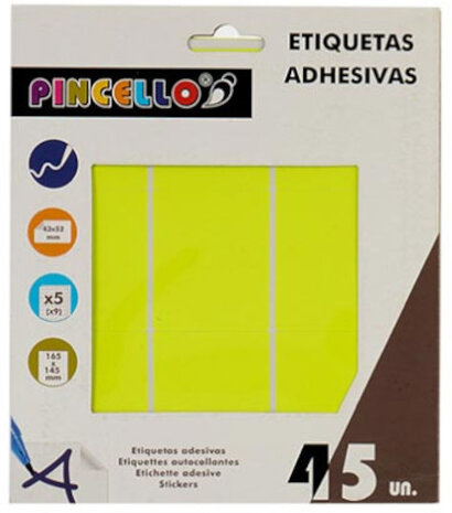 zelfklevende etiketten 43 x 52 mm papier geel