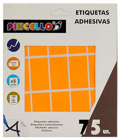 zelfklevende etiketten 25 x 45 mm papier oranje