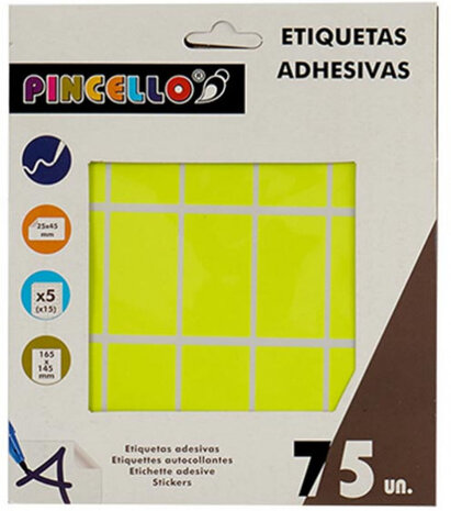 zelfklevende etiketten 25 x 45 mm papier geel