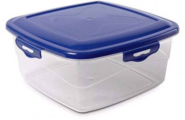 vershoudbak 1,8 liter transparant/blauw