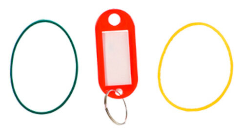elastiekjes en sleutelhangers diverse kleuren 25-delig