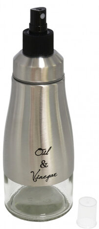 olie- en azijnhouder spray Oslo 320 ml 20 cm glas zilver