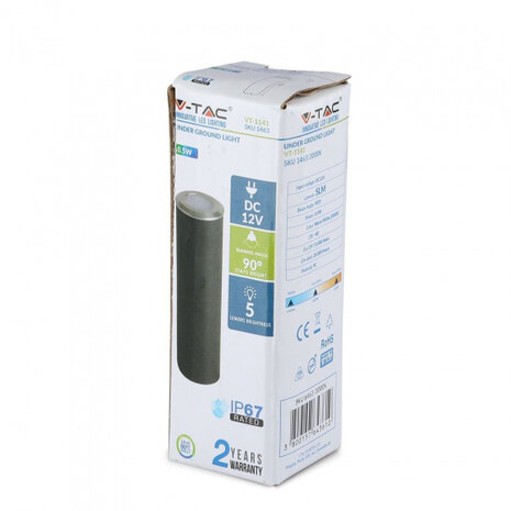 grondspot VT-1141 led 0.5W 8,2 cm 3000K 5lm IP67 zilver
