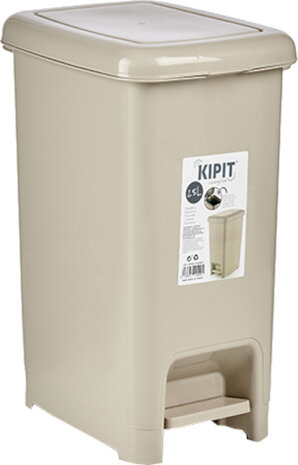 pedaalemmer 25 liter 36 x 26,5 x 47 cm beige