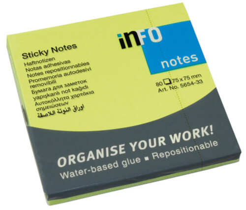 memoblaadjes 7,5 cm papier groen 80 stuks
