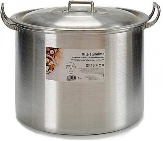 kookpan 25 liter 46 x 37 x 34 cm aluminium zilver