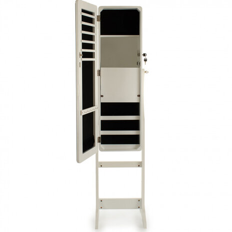 spiegelkast led 152 x 36 x 30 cm wit hout/glas