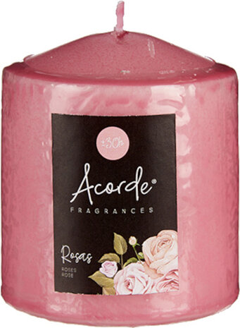 geurkaars Rose 7 x 7 x 8 cm wax roze