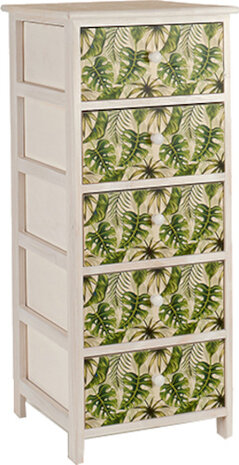 ladekast 29 x 40 x 90 cm hout lichtnaturel/groen