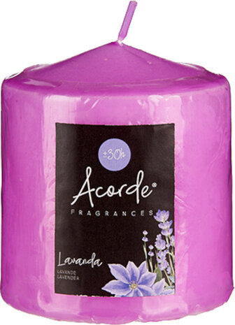geurkaars Lavendel 7 x 7 x 8 cm wax paars