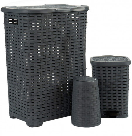 badkameraccessoiresset 40 liter antraciet 4-delig