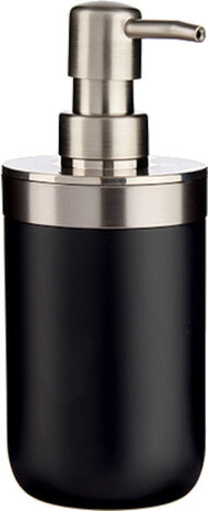 zeepdispenser 350 ml 9 x 8 x 17 cm RVS zwart/zilver
