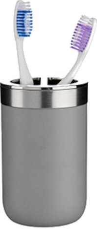 tandenborstelhouder 7,7 x 11,2 cm RVS grijs/zilver