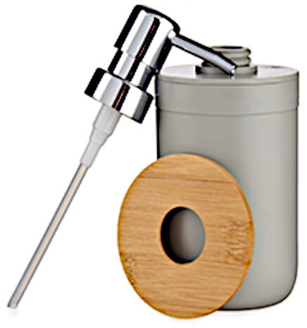 zeepdispenser 350 ml 8 x 17 cm polypropyleen grijs