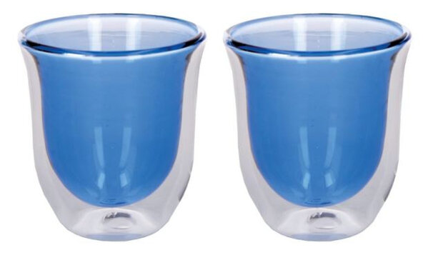 koffieglas Core 220ml dubbelwandig blauw 2 stuks