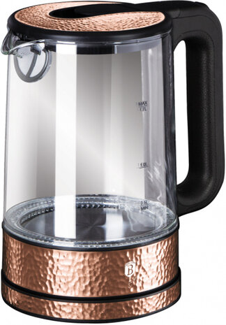 waterkoker 1,7 liter 2200W glas RVS ros&eacute;goud