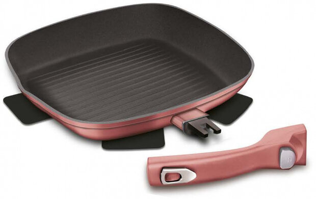 grillpan I-Rose 2,1 liter 28 cm aluminium roze