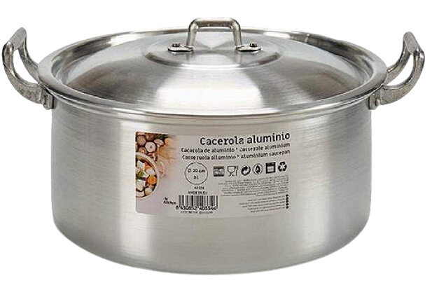 kookpan 3 liter 20 cm aluminium zilver