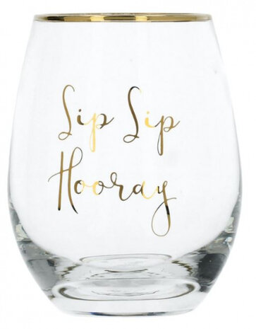 wijnglas Sip Sip Hooray 590 ml transparant